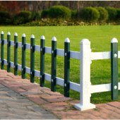 鸣固 pvc草坪护栏公园草地栅栏绿化隔离防护栏园林塑钢围栏花园围栏 双色混合（30cm高）1米价 ZA1479