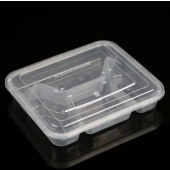 一次性餐盒四格饭盒透明塑料方形加厚带盖