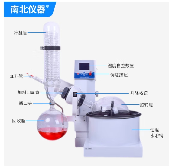 南北仪器 实验室旋转蒸发仪旋转蒸发器蒸馏减压提纯结晶 RE-5000【5L】