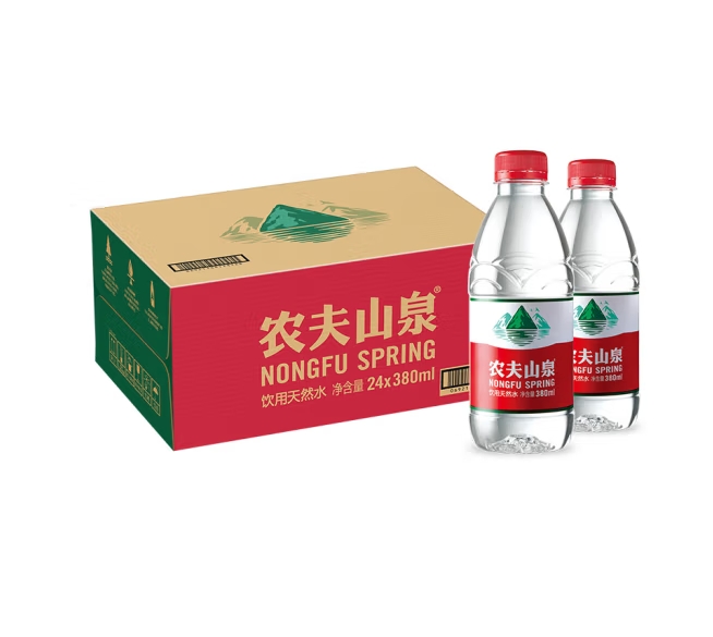 农夫山泉 饮用矿泉水380ml*24瓶 办公商务会议 塑膜纸箱随机发货